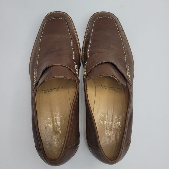 Gravati Hand Made In Italy Men's Dress Shoes Brown Leather 6769 US Size 13M - Picture 5 of 8